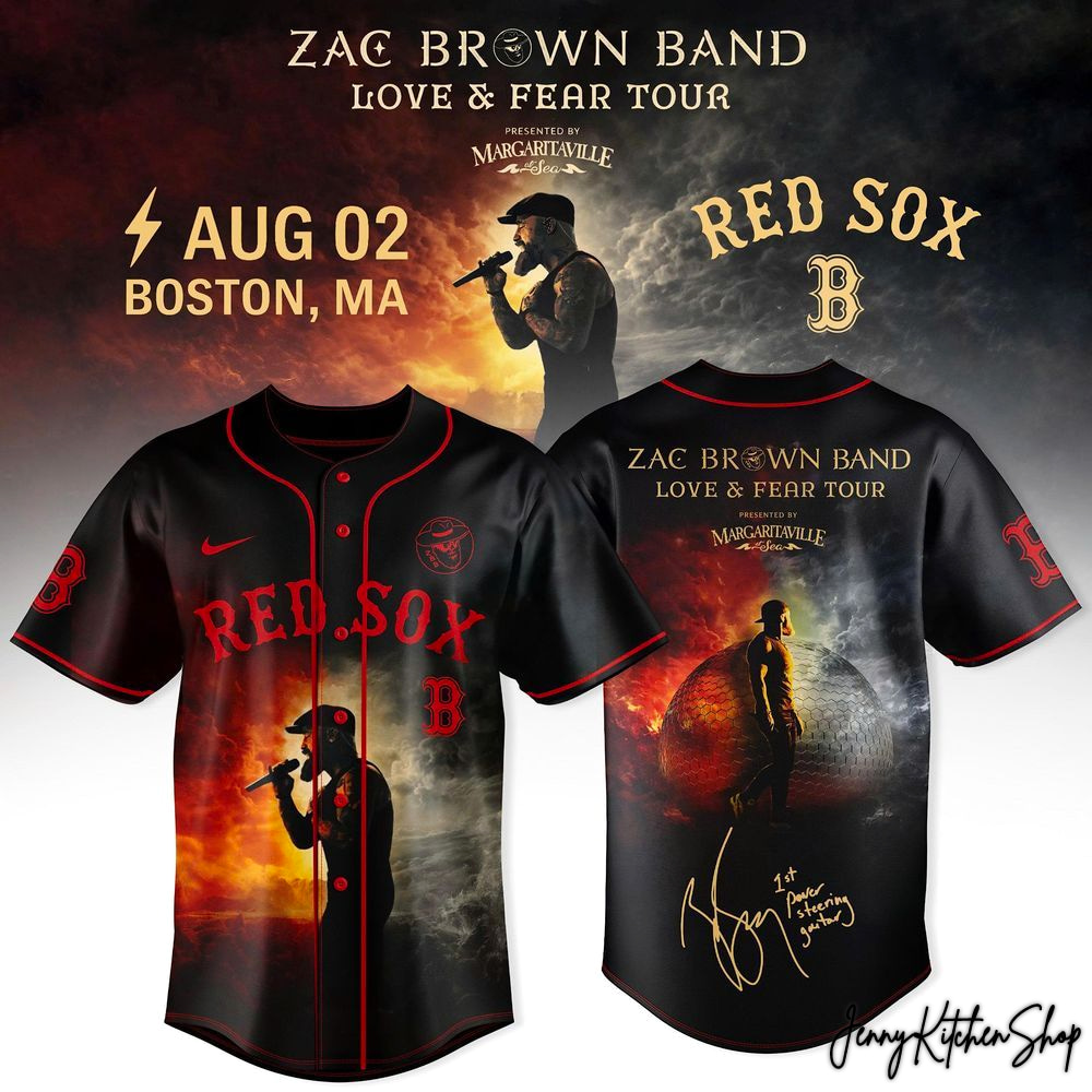 Boston Red Sox x Zac Brown Love & Fear Tour 2026 HFN Baseball Jersey