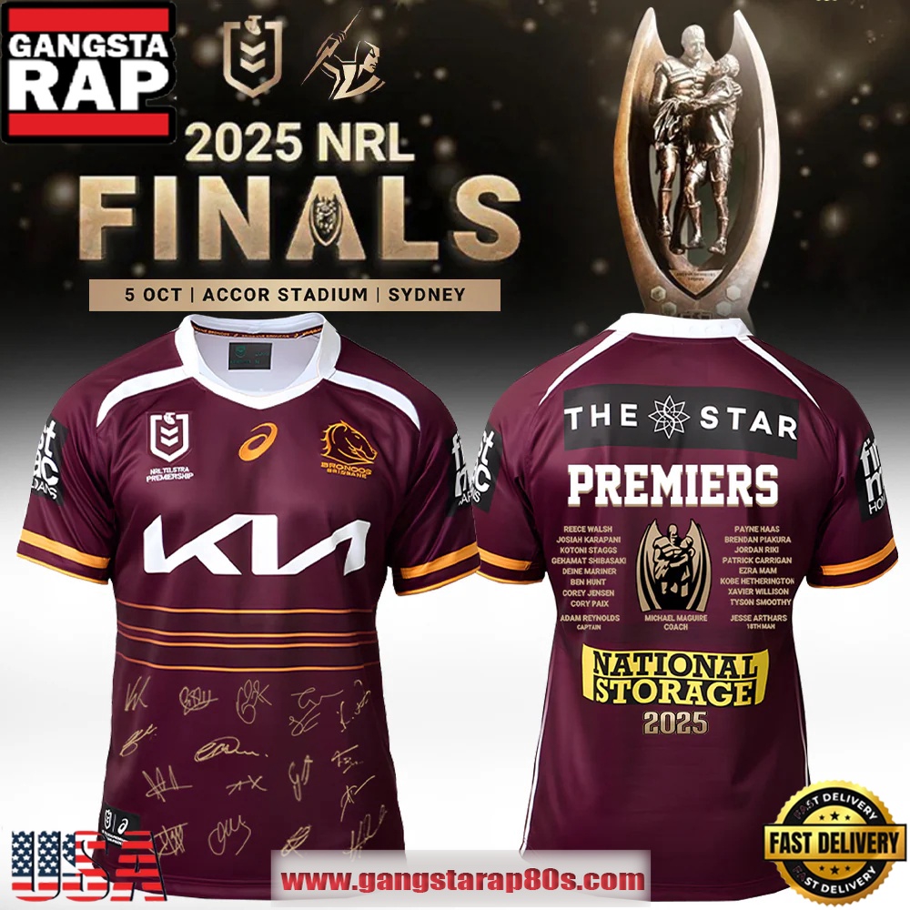 Brisbane Broncos Champions NRL 2025 Limited Edition Football Jersey LN