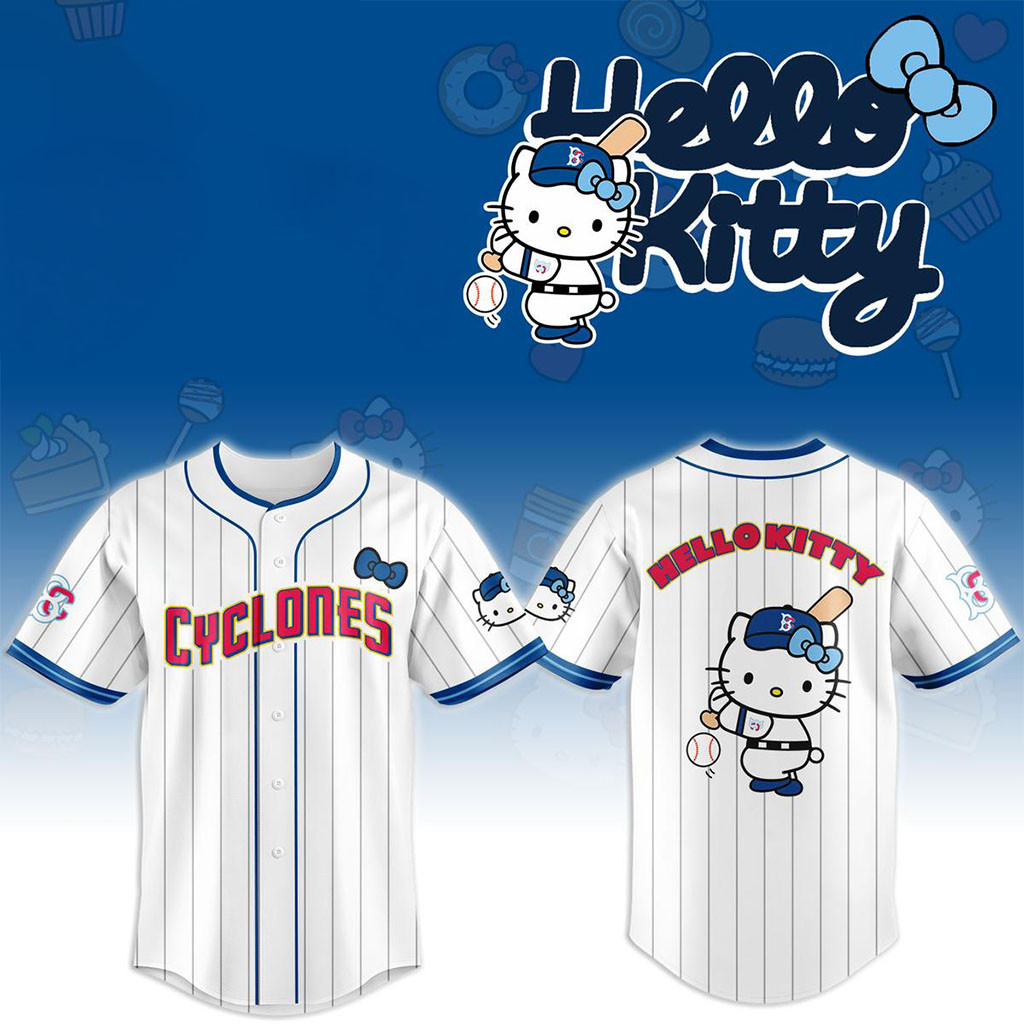 Brooklyn Cyclones X Hello Kitty Night 2026 Baseball Jersey HG Brooklyn Cyclones Merch Fan Gifts – Joyoce