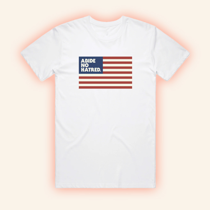 The Bitter Southerner General Merch Abide No Hatred American Flag White P3N