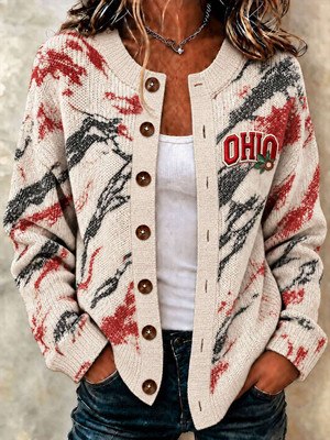 Ohio State Buckeyes Football Merch Cardigan Buckeyes NCAA Gear Gameday Outfits HG