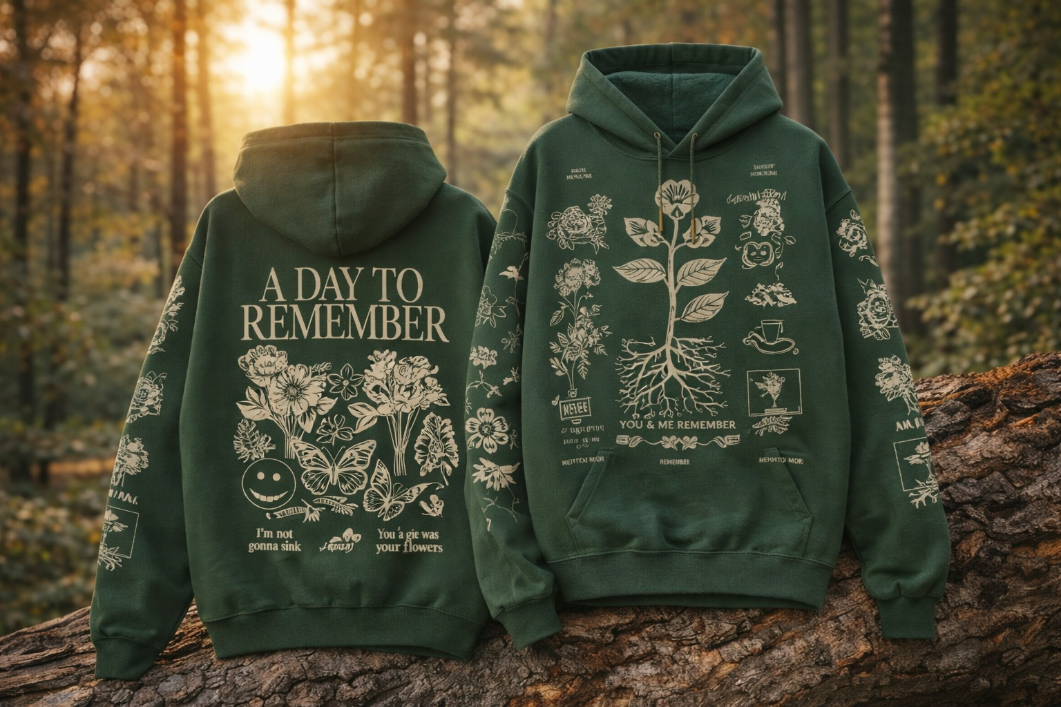 ADTR Merch Flowers Hoodie A Day To Remember Hoodie Gifts For Rock Fans P3N