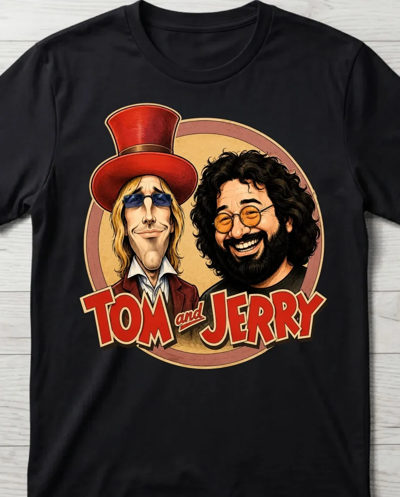 Tom Petty Jerry Garcia Merch Tom And Jerry T-Shirt Gift For Classic Rock Music Fan - T-Shirt HG
