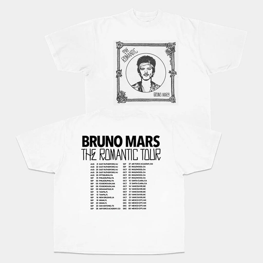Bruno Mars Merch 2026 The Romantic Tour T-Shirt Bruno Mars Concert Merch Gift For Music Lovers - T-Shirt HG