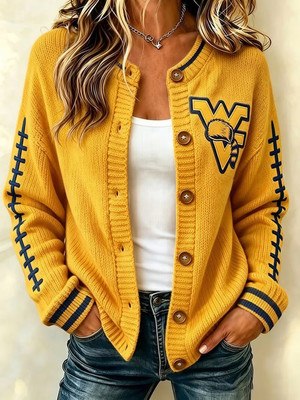 West Virginia Mountaineers Football Merch Cardigan Gift For Wife HG