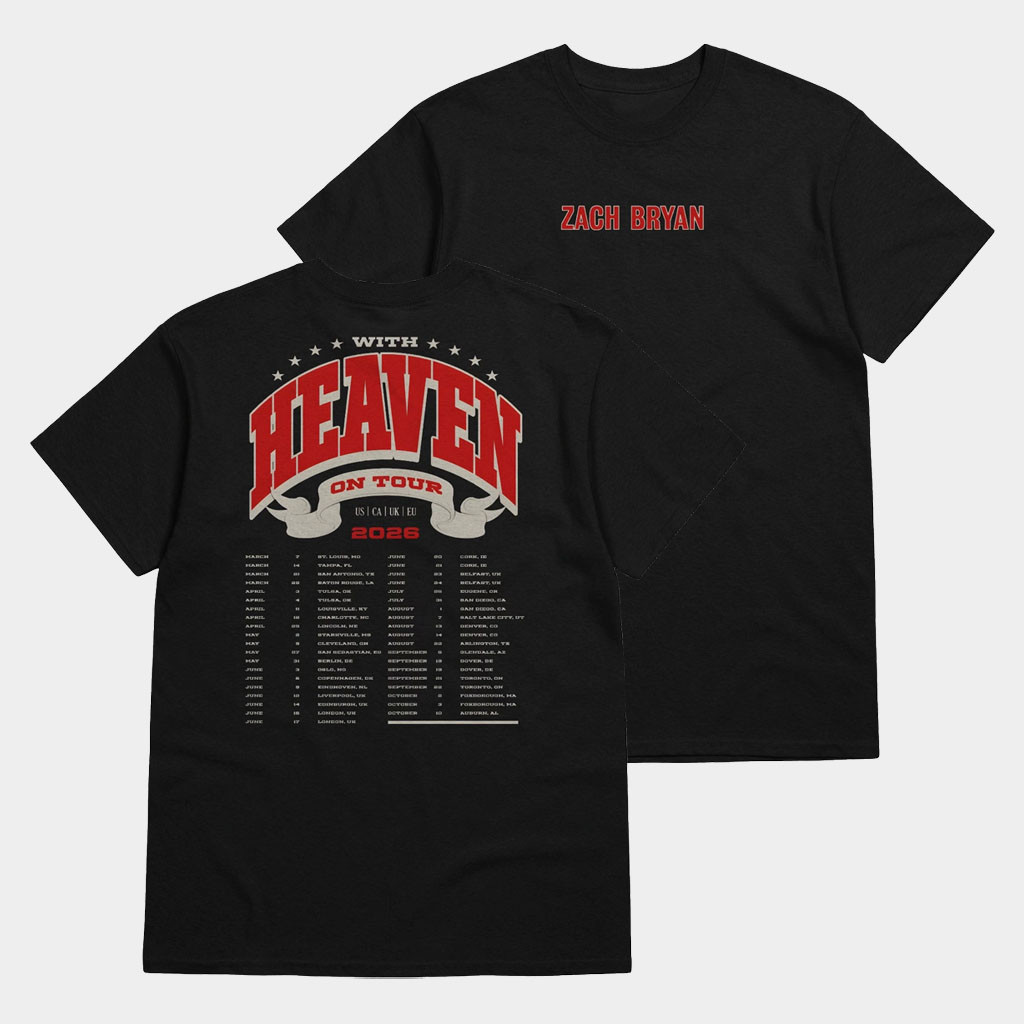 ZB With Heaven.... On Top Black Tour T-Shirt Zach Bryan Tour Merch Fan Gift - T-Shirt HG