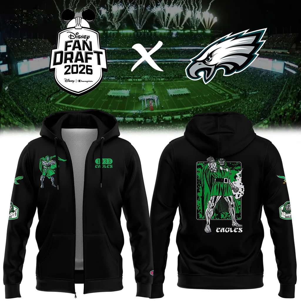 Philadelphia Eagles X Doctor Doom Fan Draft 2026 Zip Hoodie Eagles Merch Gifts For Football Fan - Dailyanddecor - Zipper Hoodie HG