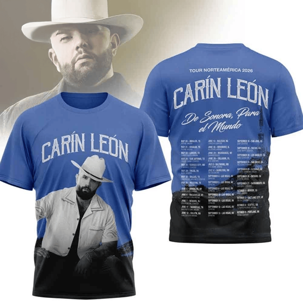 2-sided Carin Leon Tour Norteamerica 2026 T-Shirt De Sonora Para El Mundo Concert Merch Fan Gifts HFN