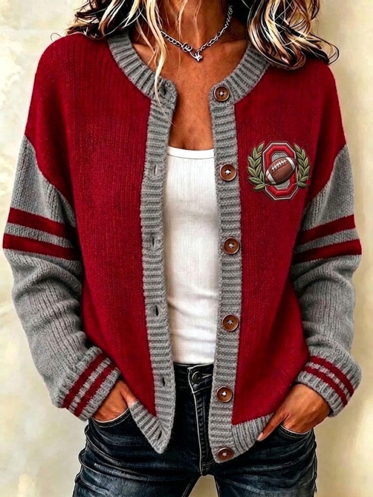 Ohio State Buckeyes Football Merch Ohio State Cardigan Buckeyes Fan Apparel Gift HG