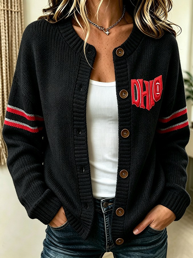 Ohio State Buckeyes Football Merch Ohio Cardigan Buckeye Pride Apparel Mom Gifts HG