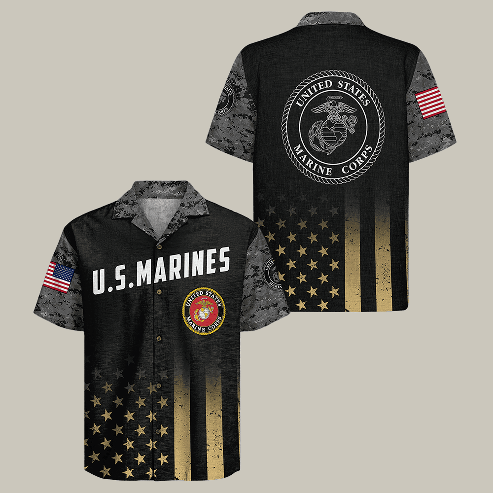 US Marine Corps 250th Anniversary Hawaiian Shirt NNA American Flag Apparel Gift For Him