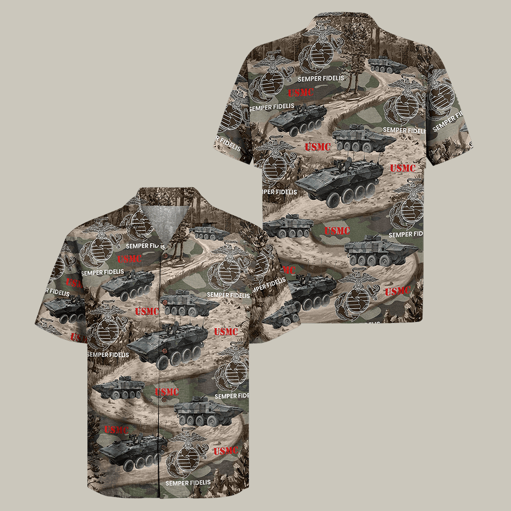 US Marines 250th Anniversary Hawaiian Shirt NNA Semper Fidelis Shirt USMC Gift For Him