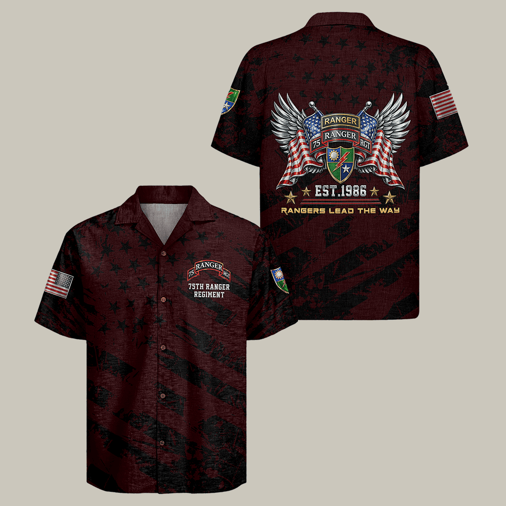 US Army 75th Ranger Regiment Hawaiian Shirt NNA Ranger Lead The Way Shirt Veteran Themed Gift