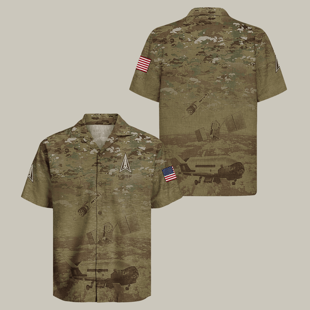 US Space Force Hawaiian Shirt NNA American Flag US Space Force Semper Supra Shirt Gift For Veteran