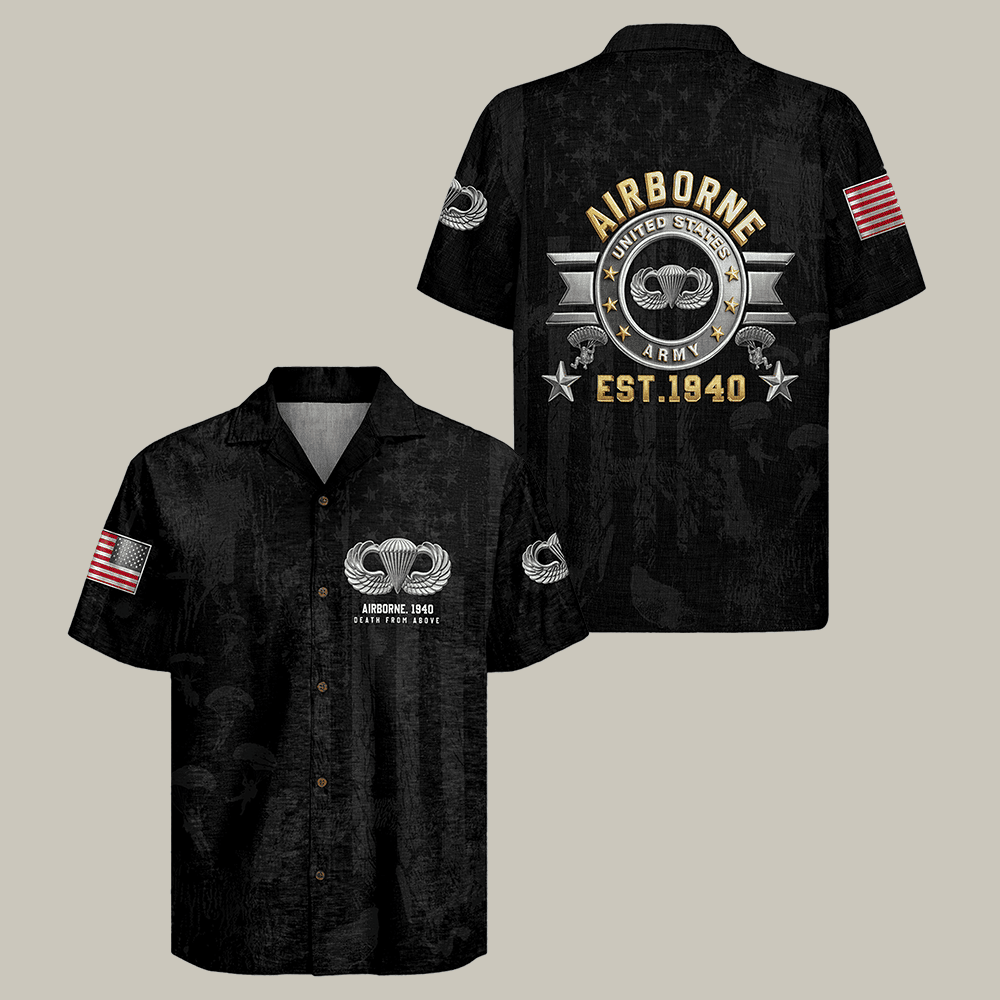 US Army Airborne Hawaiian Shirt NNA Army 250th Anniversary Shirt Veteran Gift Idea