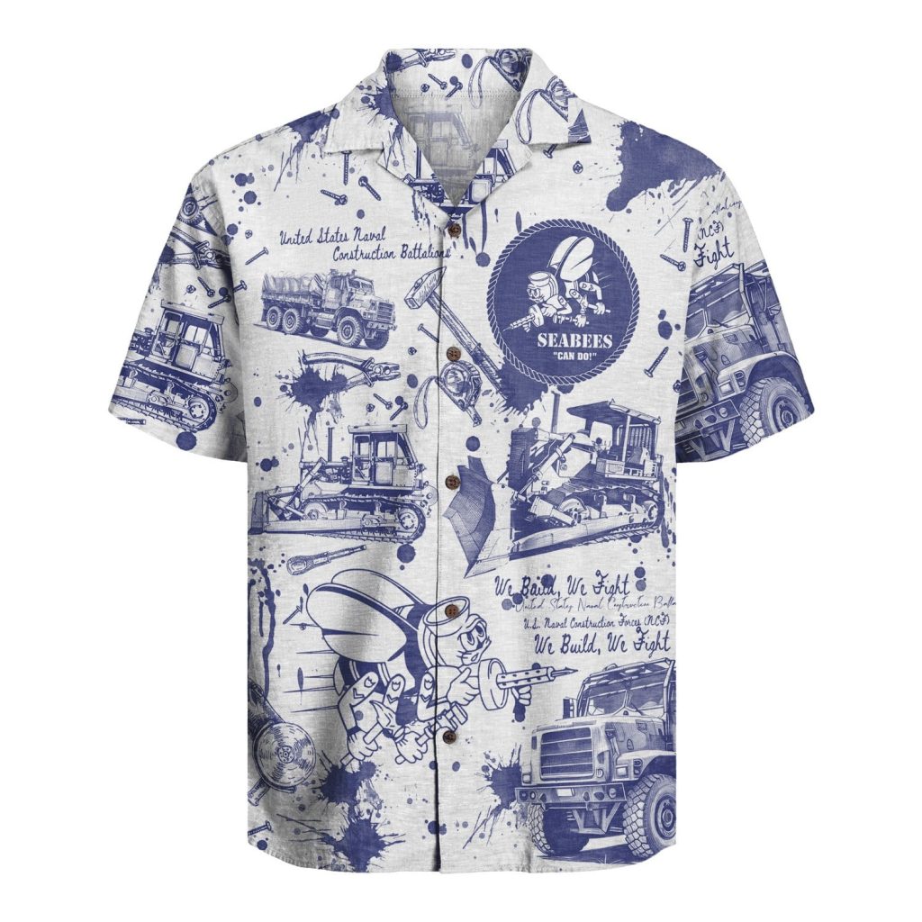 US Navy Seabees 250th Years Of Service Hawaiian Shirt NNA Seabees Can Do Aloha Shirt Gifts For Navy