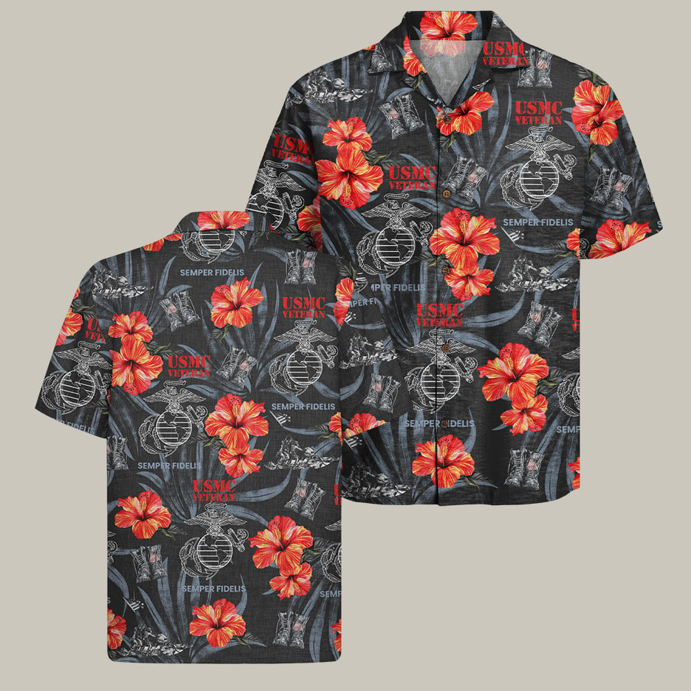 USMC 250th Anniversary Hawaiian Shirt NNA Semper Fidelis Veteran Merch Gifts