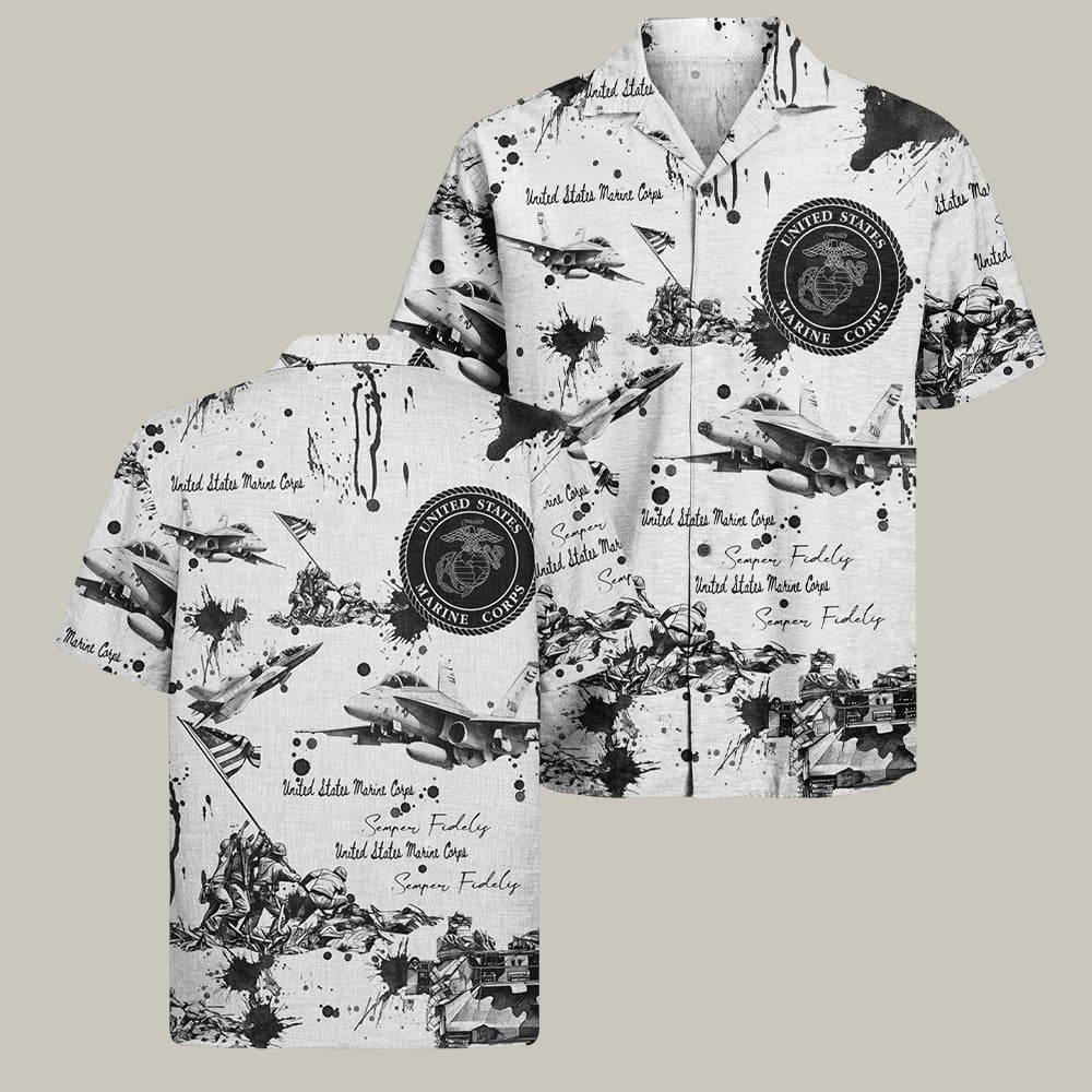 USMC 250th Anniversary Hawaiian Shirt NNA Semper Fidelis Veteran Merch Usmc Veteran Gifts