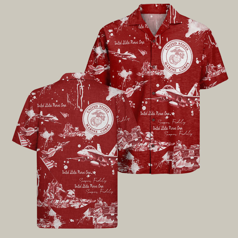 USMC 250Th Anniversary Hawaiian Shirt NNA Semper Fidelis Merch USMC Gifts For Him