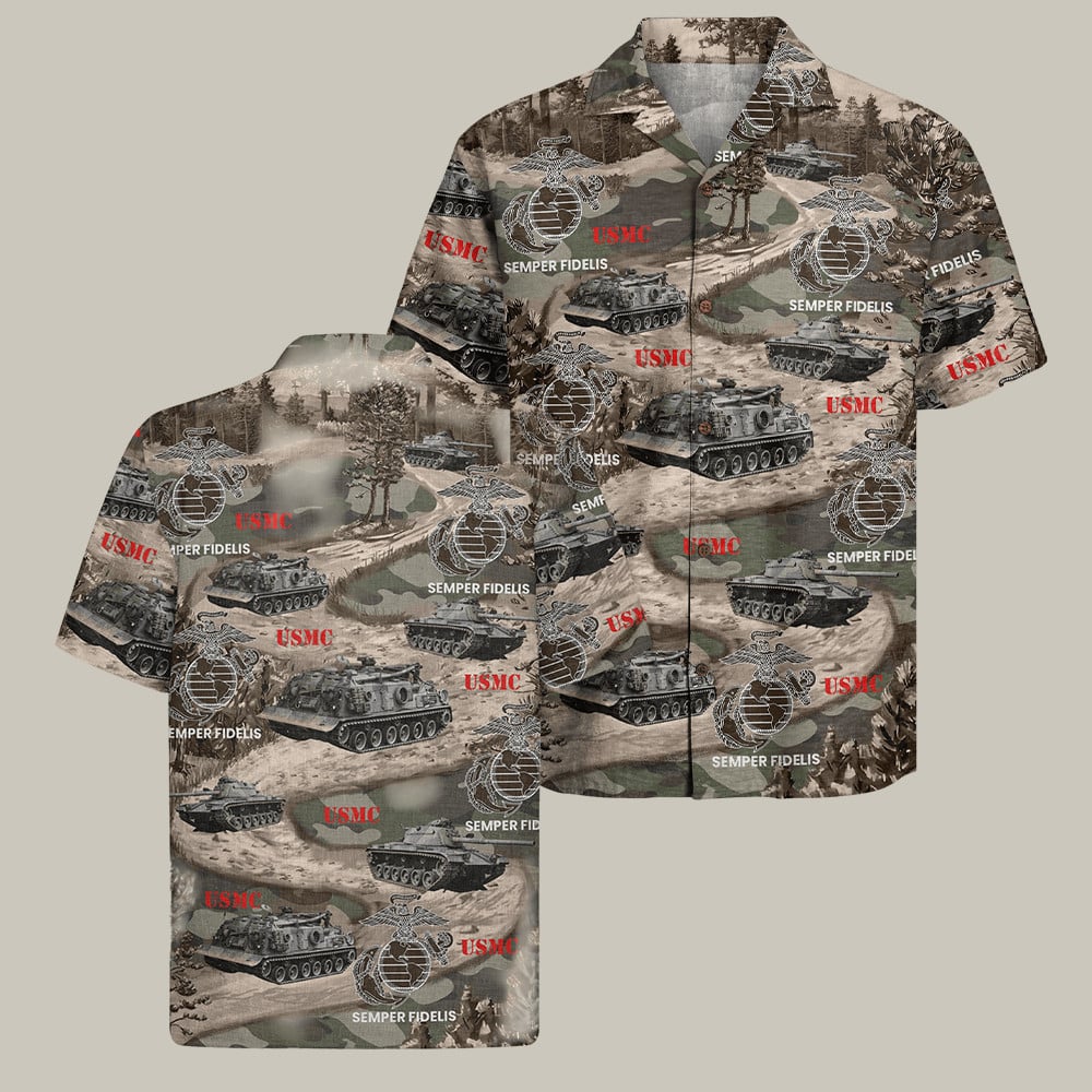USMC 250Th Anniversary Hawaiian Shirt NNA Semper Fidelis Veteran Merch Marine Corps Birthday Gifts