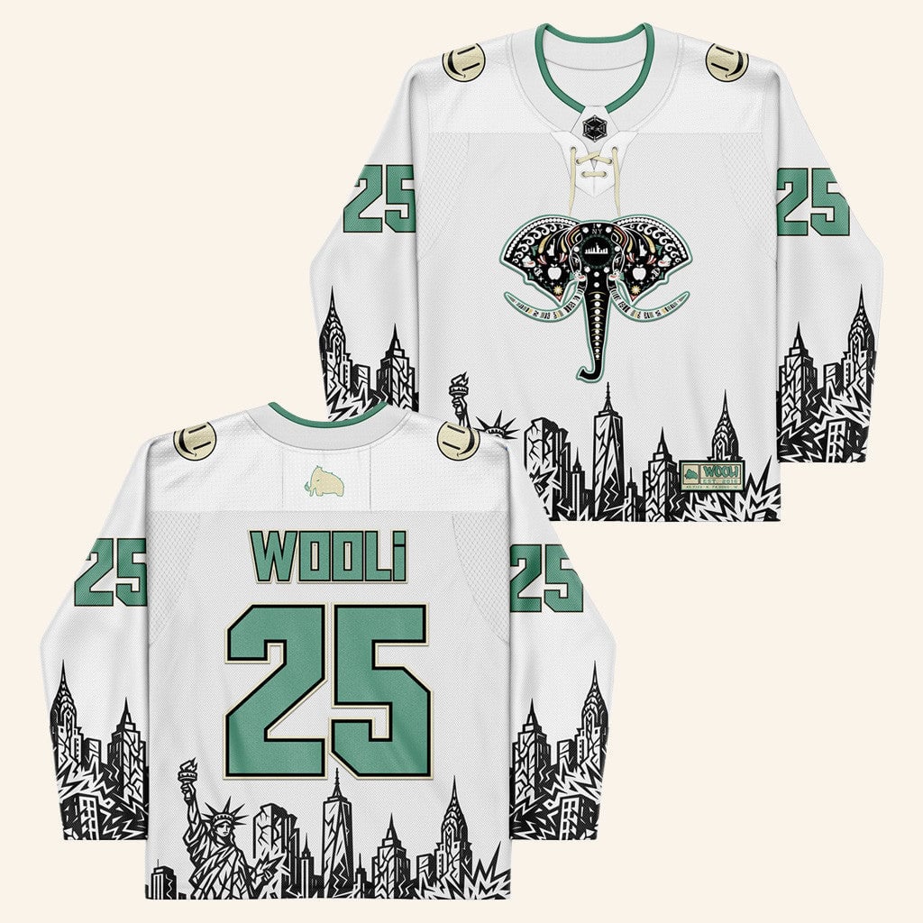 Wooli Merch Wooli White Skyline Hockey Jersey HG Birthday Gift For Son Gifts For BFF