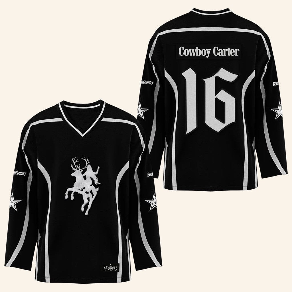 Beyonce Merch Cowboy Carter Hockey Jersey V-neck Jersey HG V-neck Jersey Black Xmas Gifts For Her Gifts For Fans
