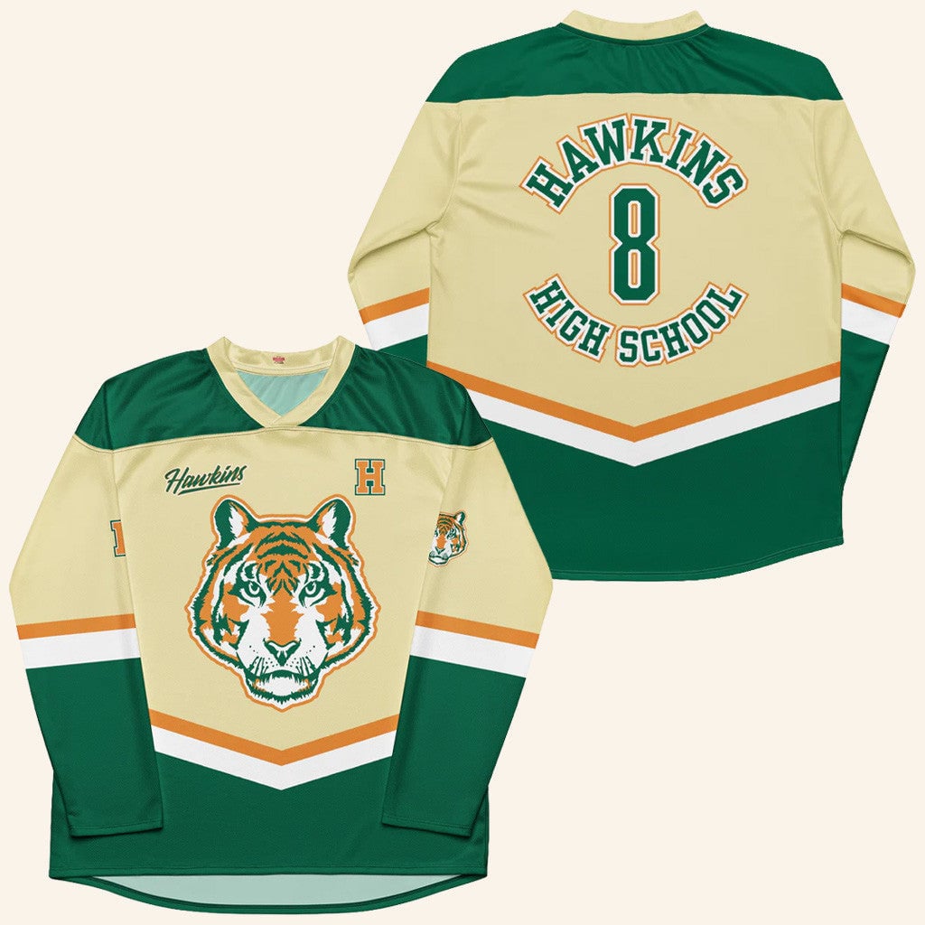 Stranger Things Merch Stranger Things Hawkins High Hockey Jersey V-neck Jersey HG V-neck Jersey Best Gifts For Husband