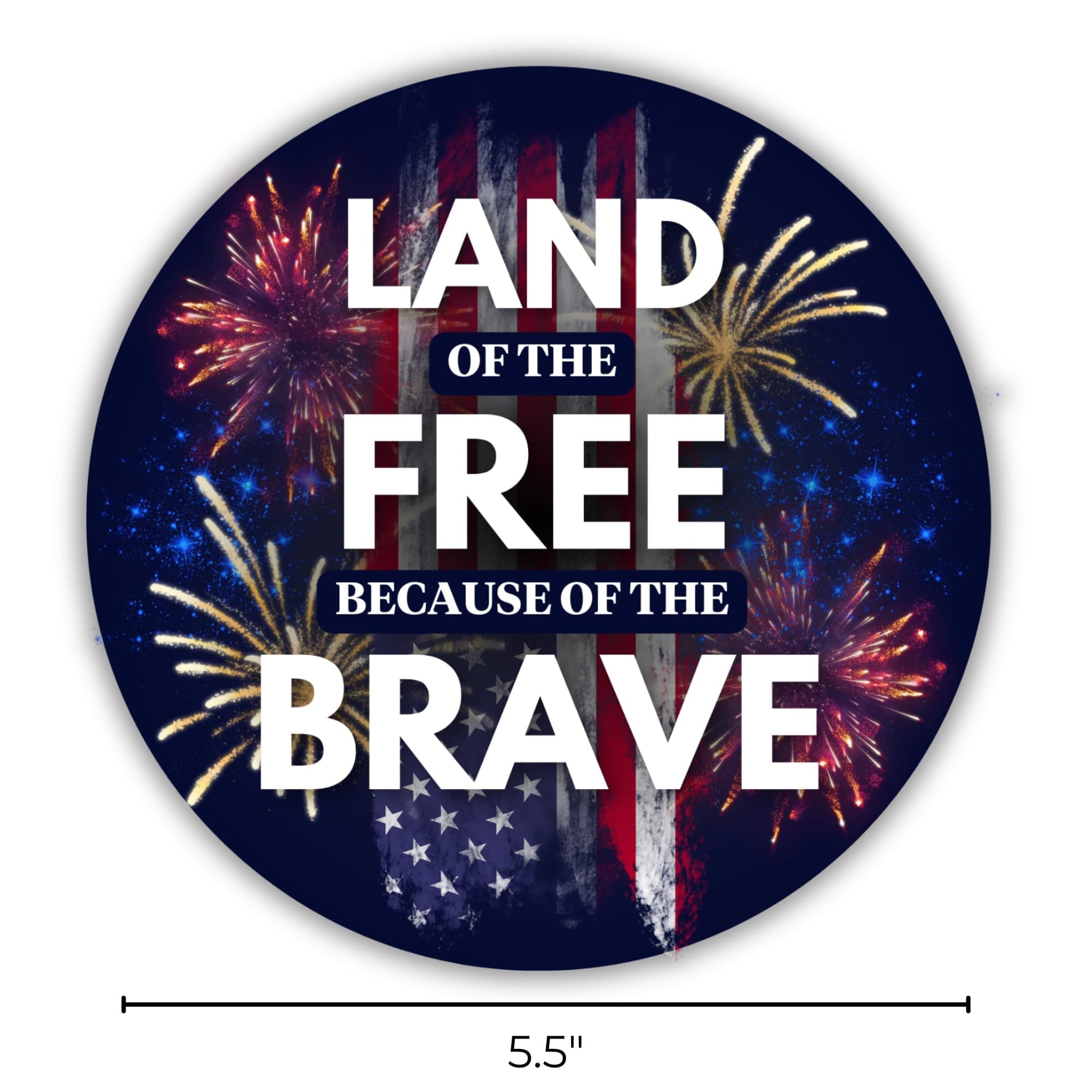 Patriotic Land of The Free Because of The Brave Sticker NNA, Weatherproof American Flag Fireworks Decal for Cars - Image 4