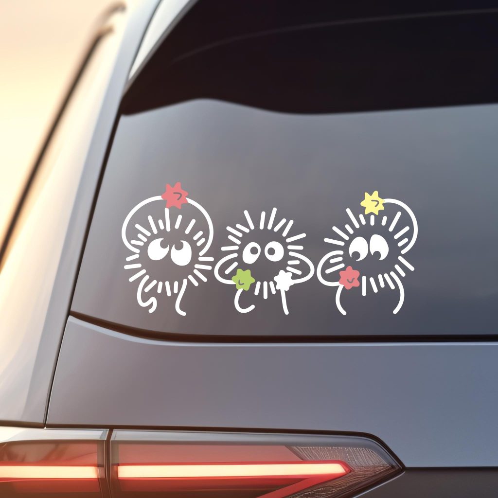 Anime Ghibli Inspired Spirited Away Soot Sprites Vinyl Car Window & Laptop Waterproof Decal Sticker NNA Unique Gift