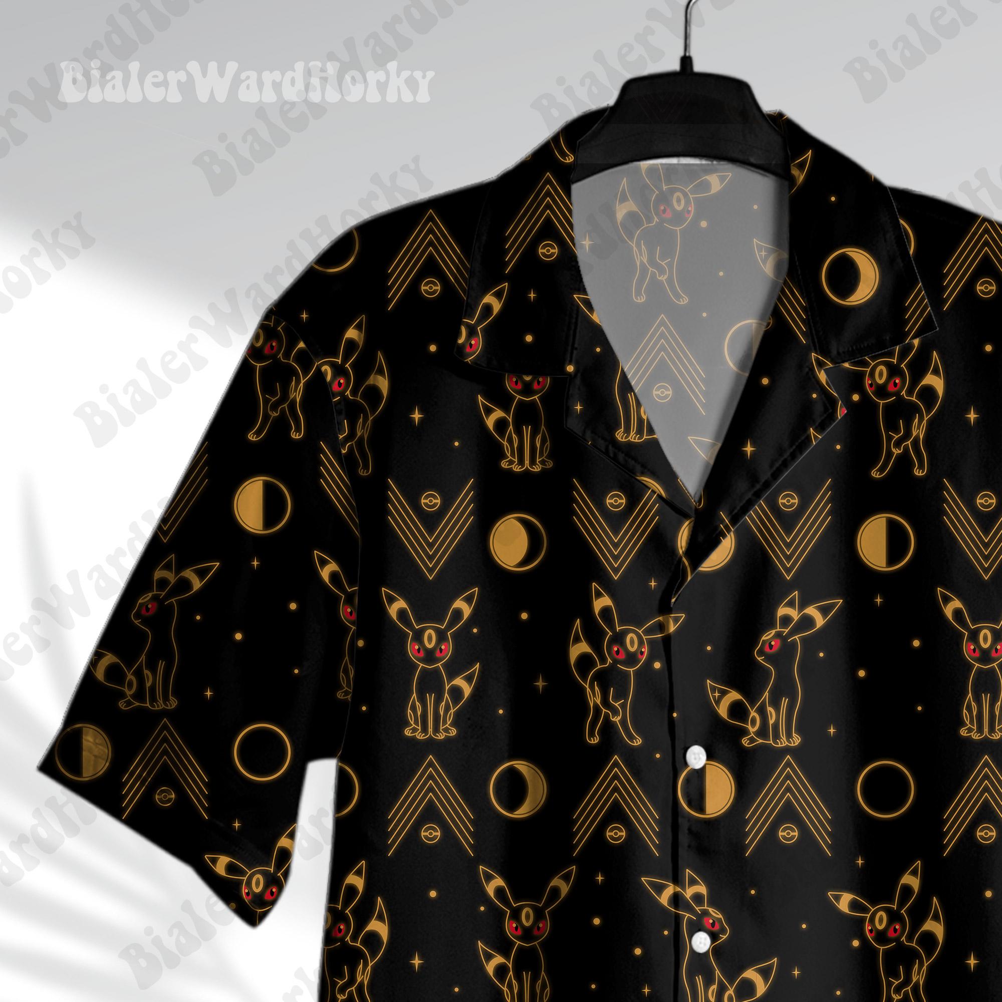 Umbreon Hawaii Shirt HG & Shorts: Ghost Type Mystic Cat Anime Aloha Set