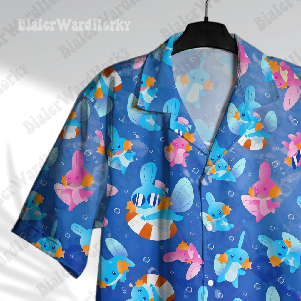 Mudkip Hawaiian Shirt HG : Water Type Tropical Anime Aloha Shirt HG