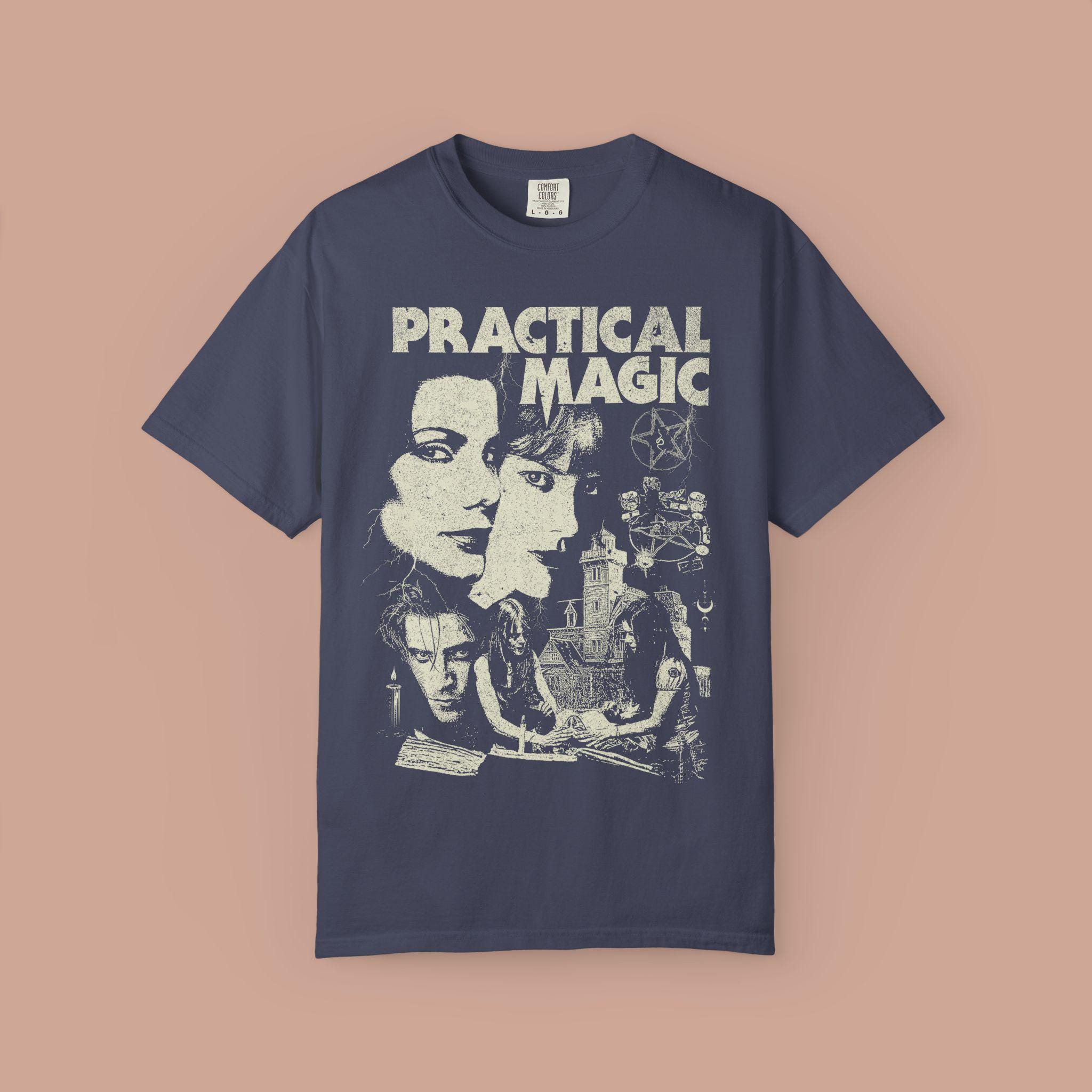 Practical Magic Vintage Witch Graphic Tee | Rom Com Horror Movie Shirt Gift HFN Shirt - Image 5