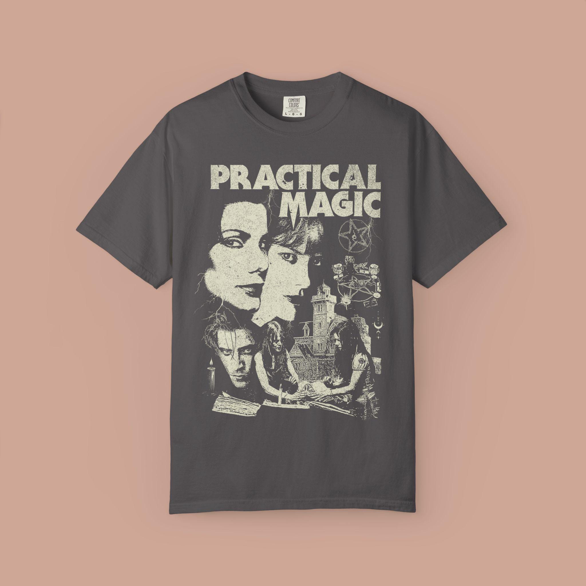 Practical Magic Vintage Witch Graphic Tee | Rom Com Horror Movie Shirt Gift HFN Shirt - Image 6