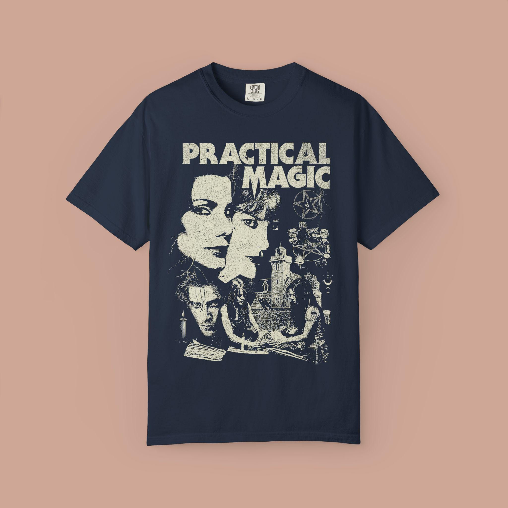 Practical Magic Vintage Witch Graphic Tee | Rom Com Horror Movie Shirt Gift HFN Shirt - Image 8