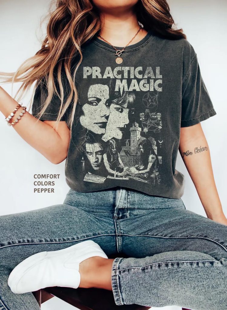 Practical Magic Vintage Witch Graphic Tee | Rom Com Horror Movie Shirt Gift HFN Shirt