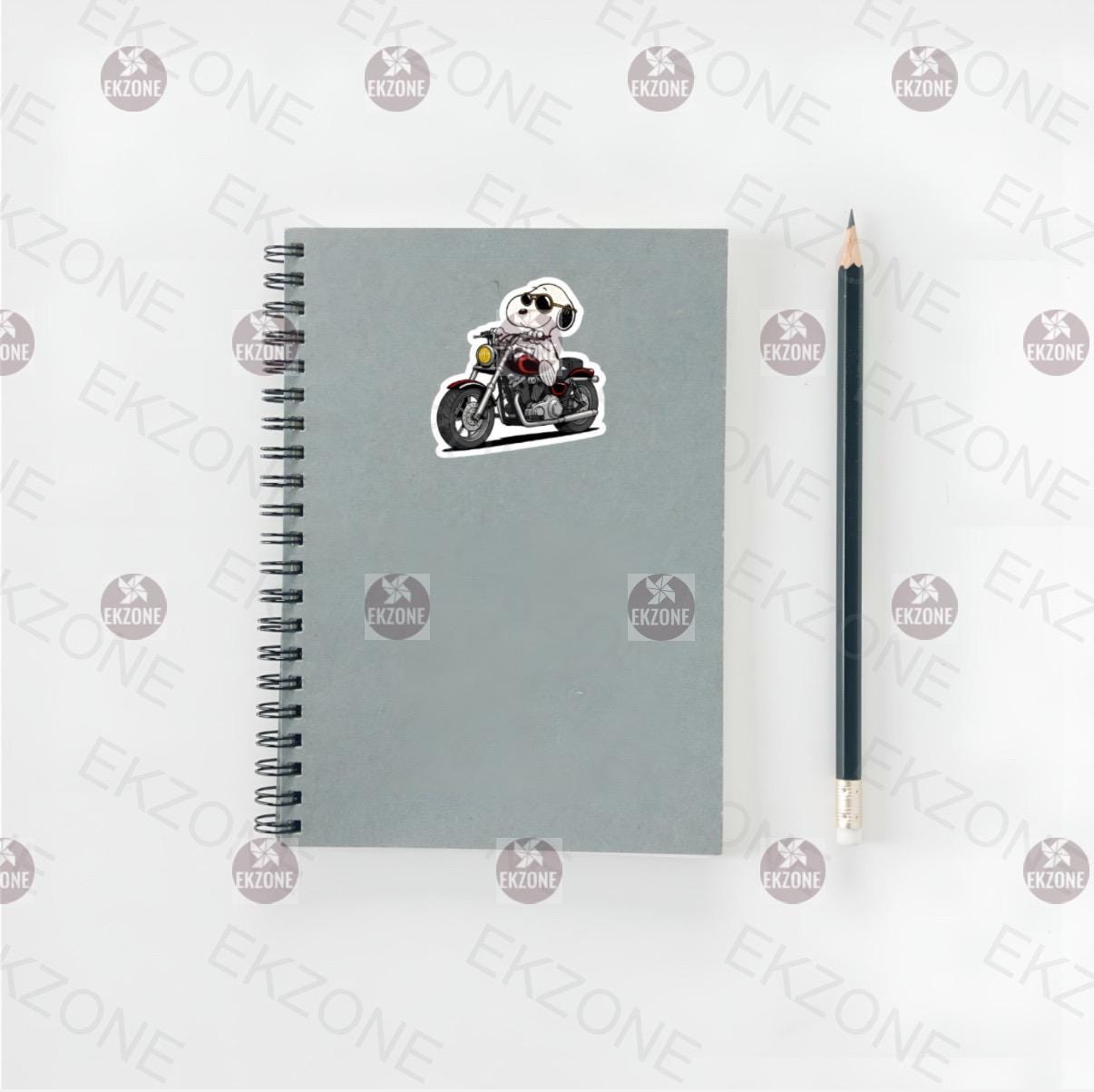 Snooop Motorcycle Rider Sticker NNA | Peanuts Biker Dog Decal | Cool Chopper Art | Cartoon Motorcyclist Vinyl | Snooop Gift |For Stanley Yeti - Image 3