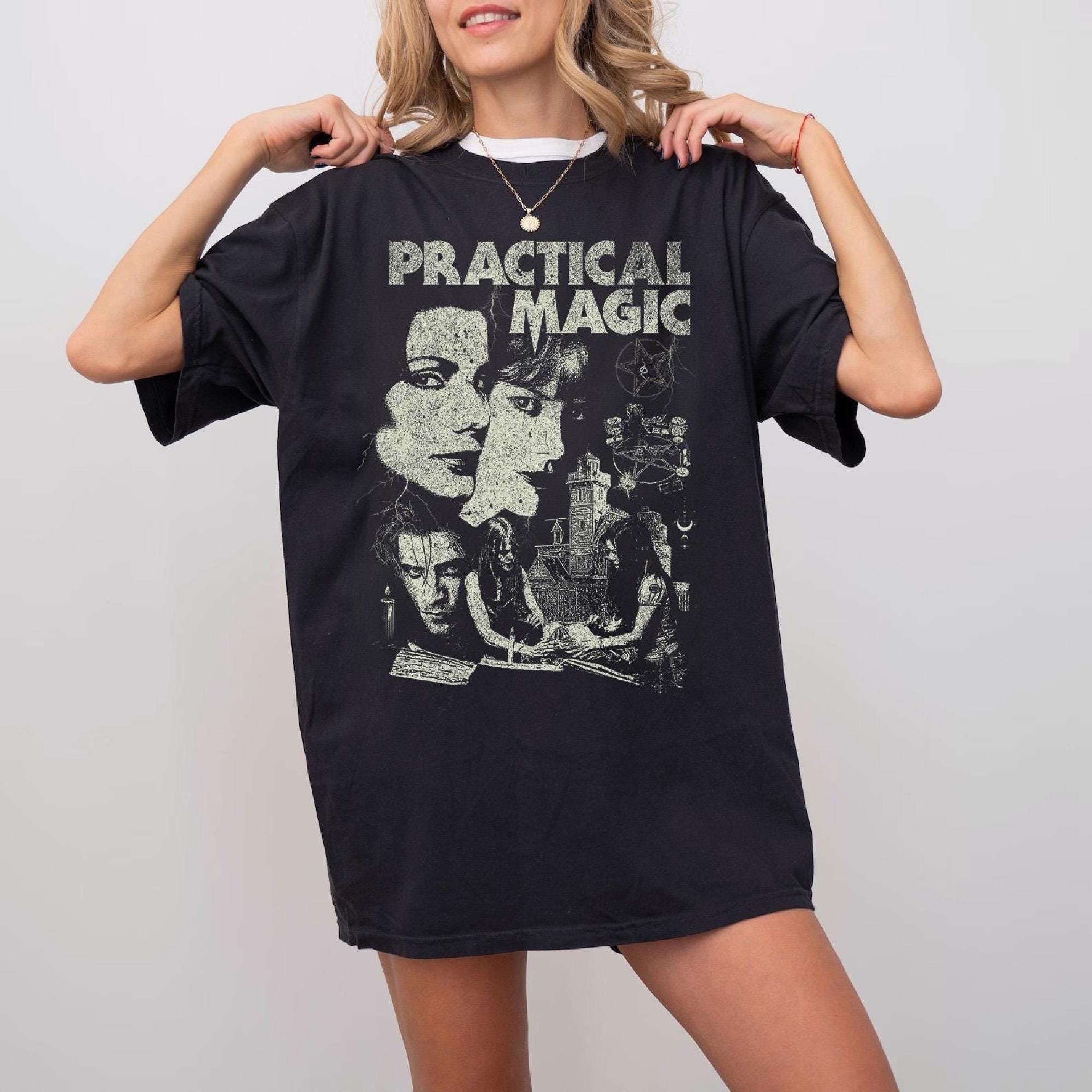 Practical Magic Vintage Witch Graphic Tee | Rom Com Horror Movie Shirt Gift HFN Shirt - Image 3