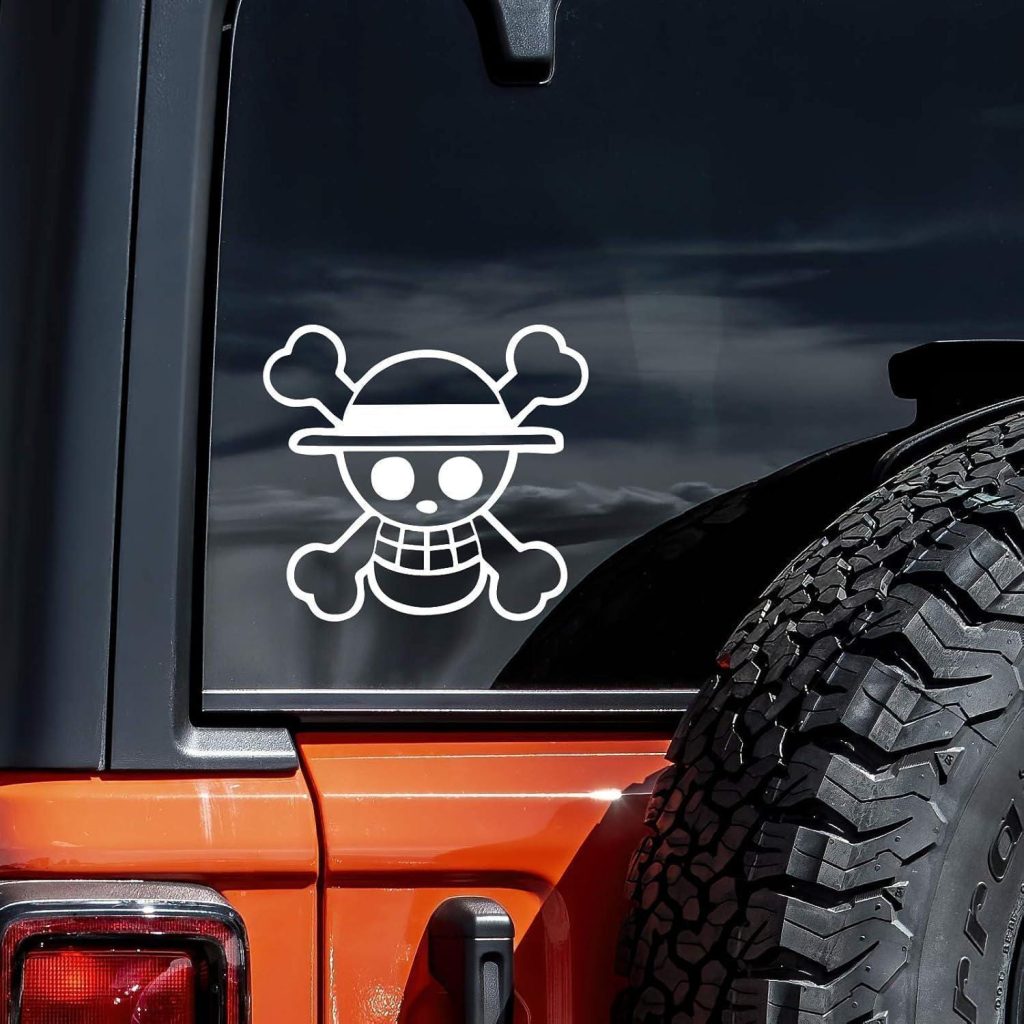 Anime Hat Car Window Decal White Vinyl Sticker NNA