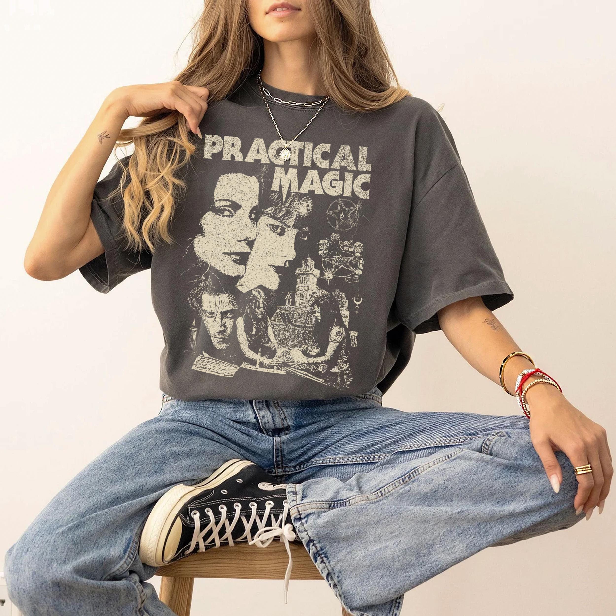 Practical Magic Vintage Witch Graphic Tee | Rom Com Horror Movie Shirt Gift HFN Shirt - Image 2