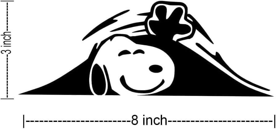 Snopi Peeking Car Decal Black Vinyl Sticker NNA - Image 4