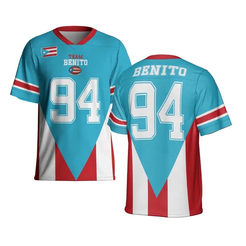 Benito Shirt Puerto Rican Halftime Fan Football Jersey Mesh Jersey Croptop Sports Shirt HFN