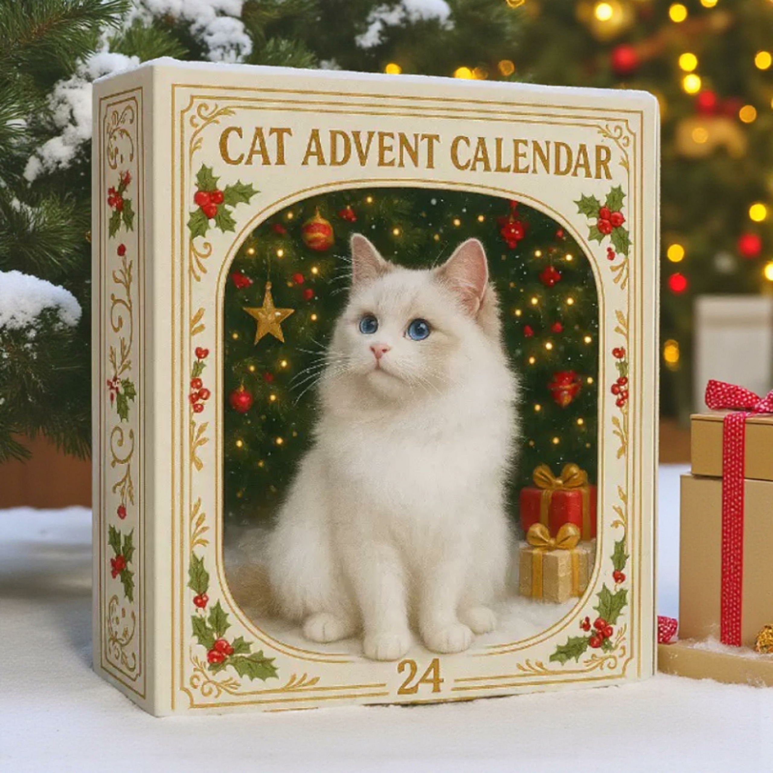 2D Acrylic Cat Advent Calendar HG 2025: 24 Mini Cat Figurines, Holiday Decor - Image 2