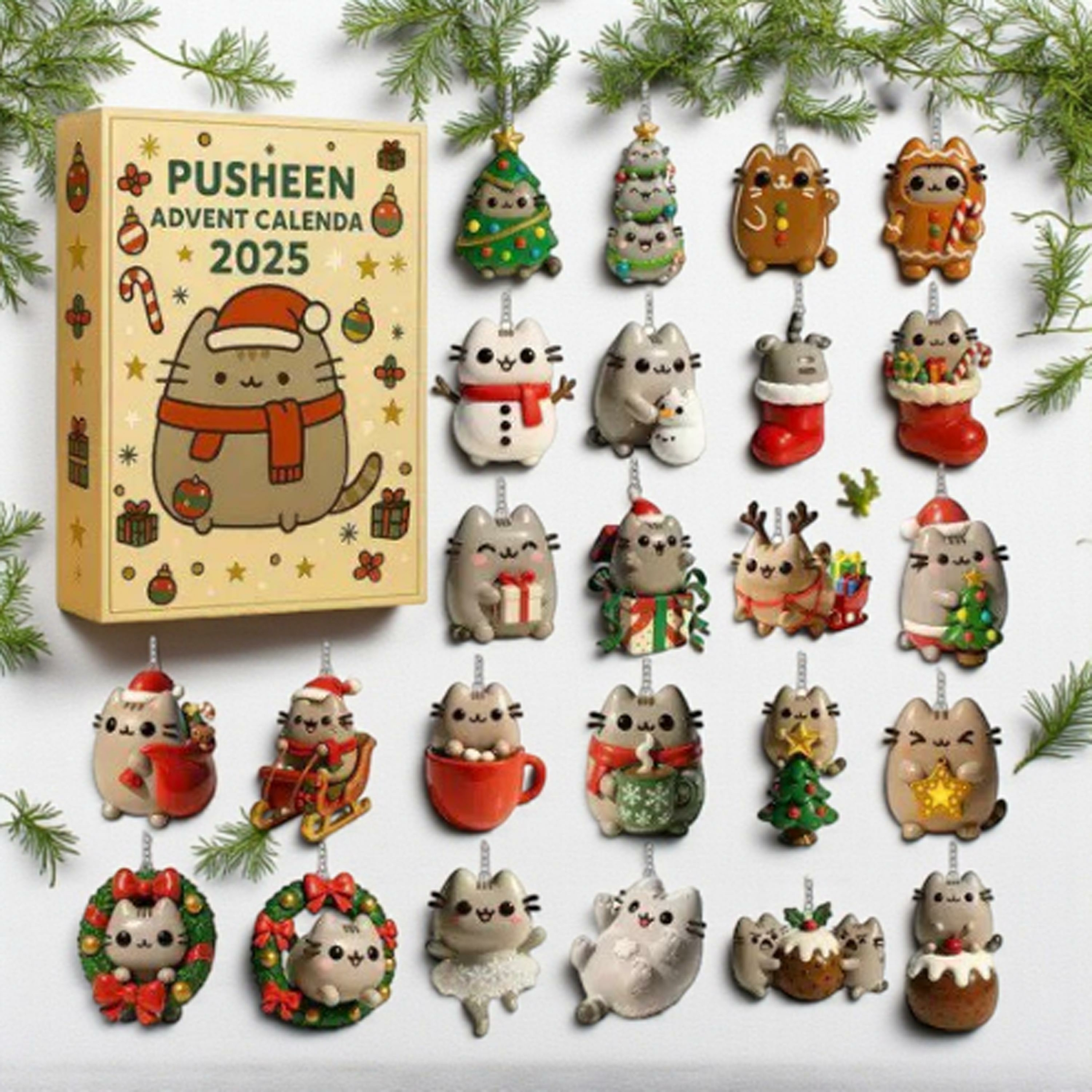 2D Acrylic Cat Advent Calendar HG 2025: 24 Mini Cat Figurines, Holiday Decor - Image 3