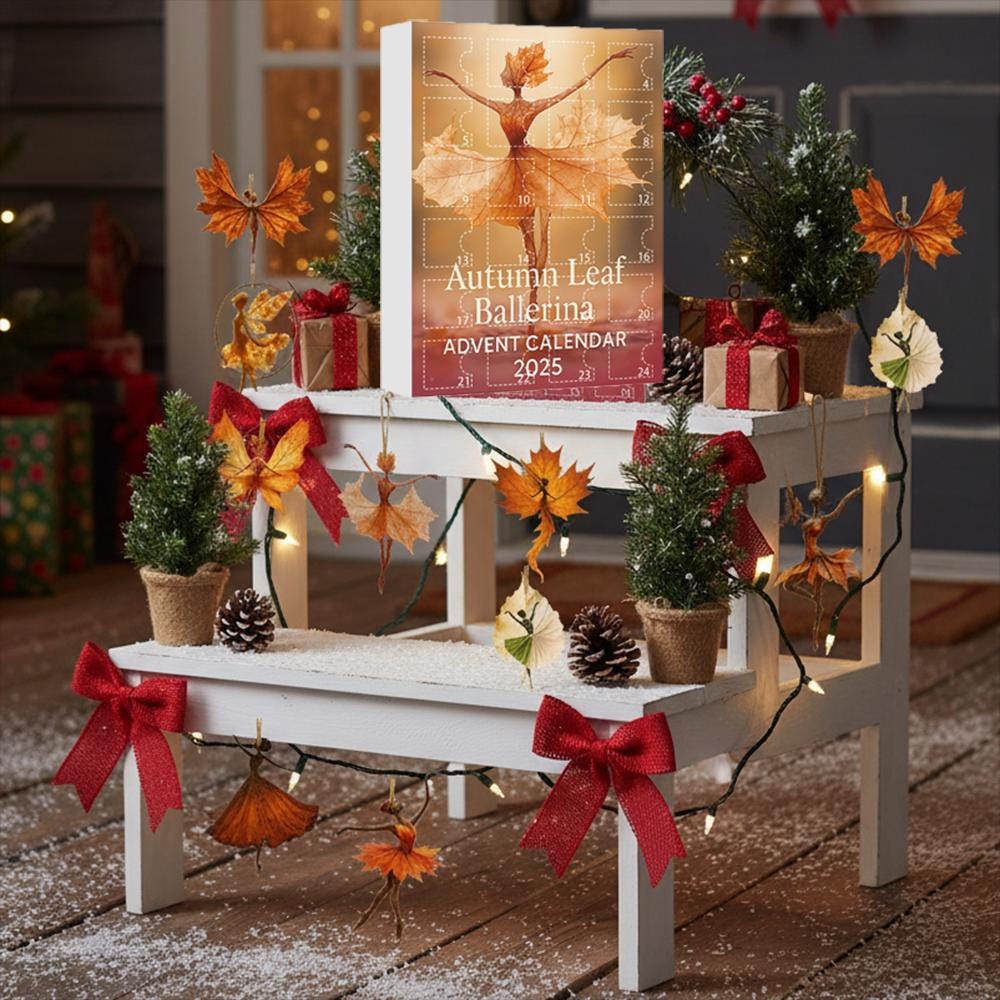 Autumn Leaf Ballerina Advent Calendar HG 2025, 24PCS Fall Fairy Acrylic Ornaments, Whimsical Autumn Dancer Countdown Calendar, Christmas Gift - Image 4