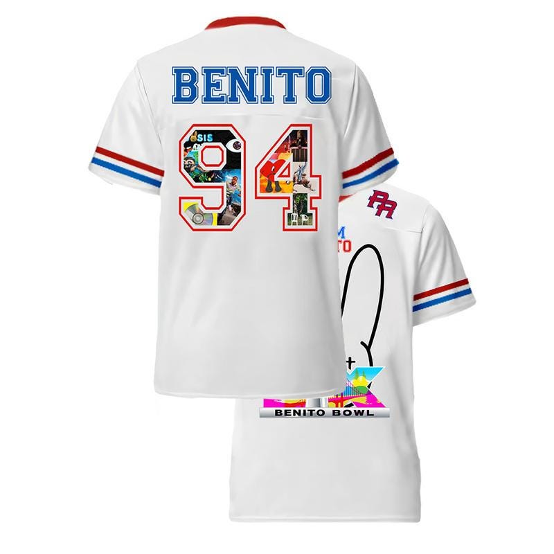 Ver 2 Benito Team Football Peurto Rico Flag Football Jersey Mesh Jersey Croptop Sports Shirt HFN