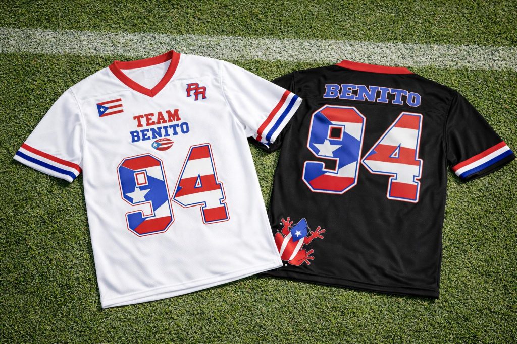 Benito Puerto Rico Boricua Benito Bowl LX Halftime 2026 Football Jersey Mesh Jersey Croptop Sports Shirt HFN