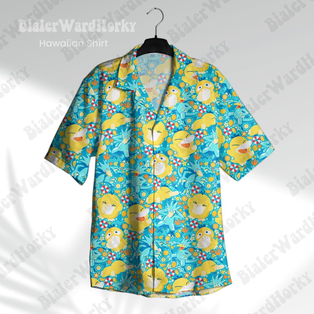 Psyduck Beach Hawaiian Shirt HG  Short - Funny Water Type Golduck Anime Manga Video Game Gifts