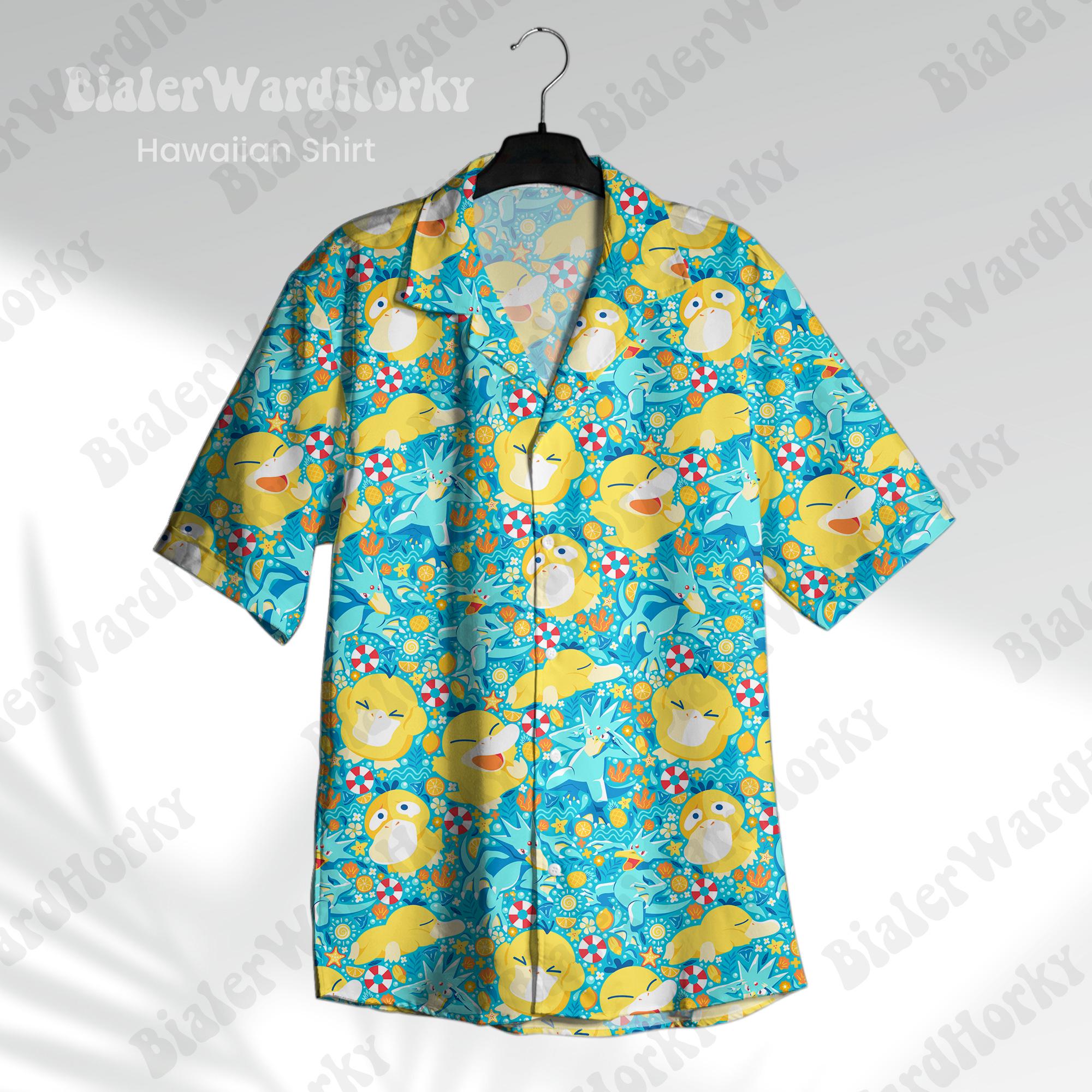 Psyduck Beach Hawaiian Shirt HG Short - Funny Water Type Golduck Anime Manga Video Game Gifts