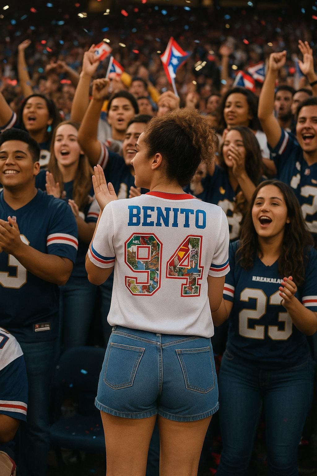 Ver 2 Benito Team Football Peurto Rico Flag Football Jersey Mesh Jersey Croptop Sports Shirt HFN - Image 3