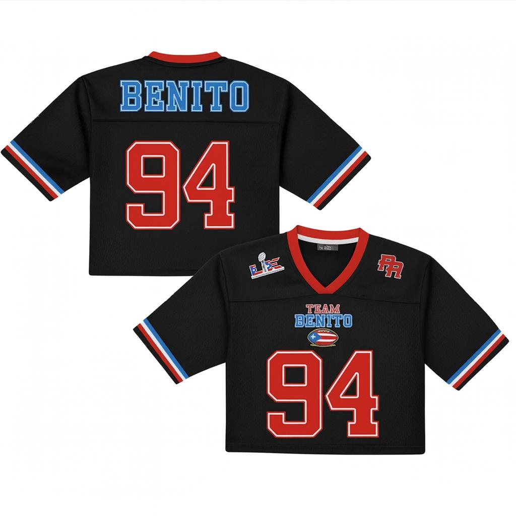 Benito Puerto Rico Flag Gift Unisex Football Jersey Mesh Jersey Croptop Sports Shirt HFN